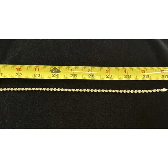 Sterling Silver 925 Italy Two Tone Diamond Cut Twist Chain Necklace 30" 14.26g - Picture 7 of 8